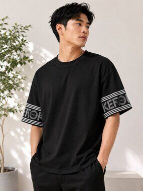 Kenzo Paris Logo Sleeve Oversized T Shirt Black XXL Portugal Designer Tee